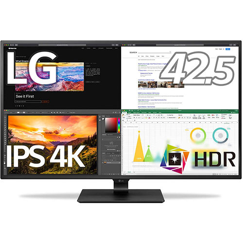 LG 42.5型 4K液晶モニタ- UltraFine Display ノングレアIPSパネル/HDR対応/フリッカーセーフ/スピーカー内蔵　43UN700-B