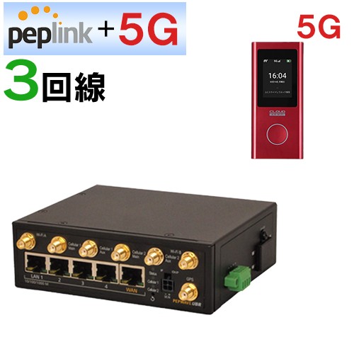 UBR／LTE　合計3回線（4G×2回線 5G×1回線）　マルチSIMルーター UBR／LTE　　3回線