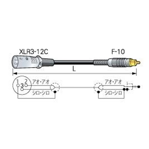 CANARE　オーディオ用ケーブルXLRオス-RCAピン 5ｍ RC05-X2