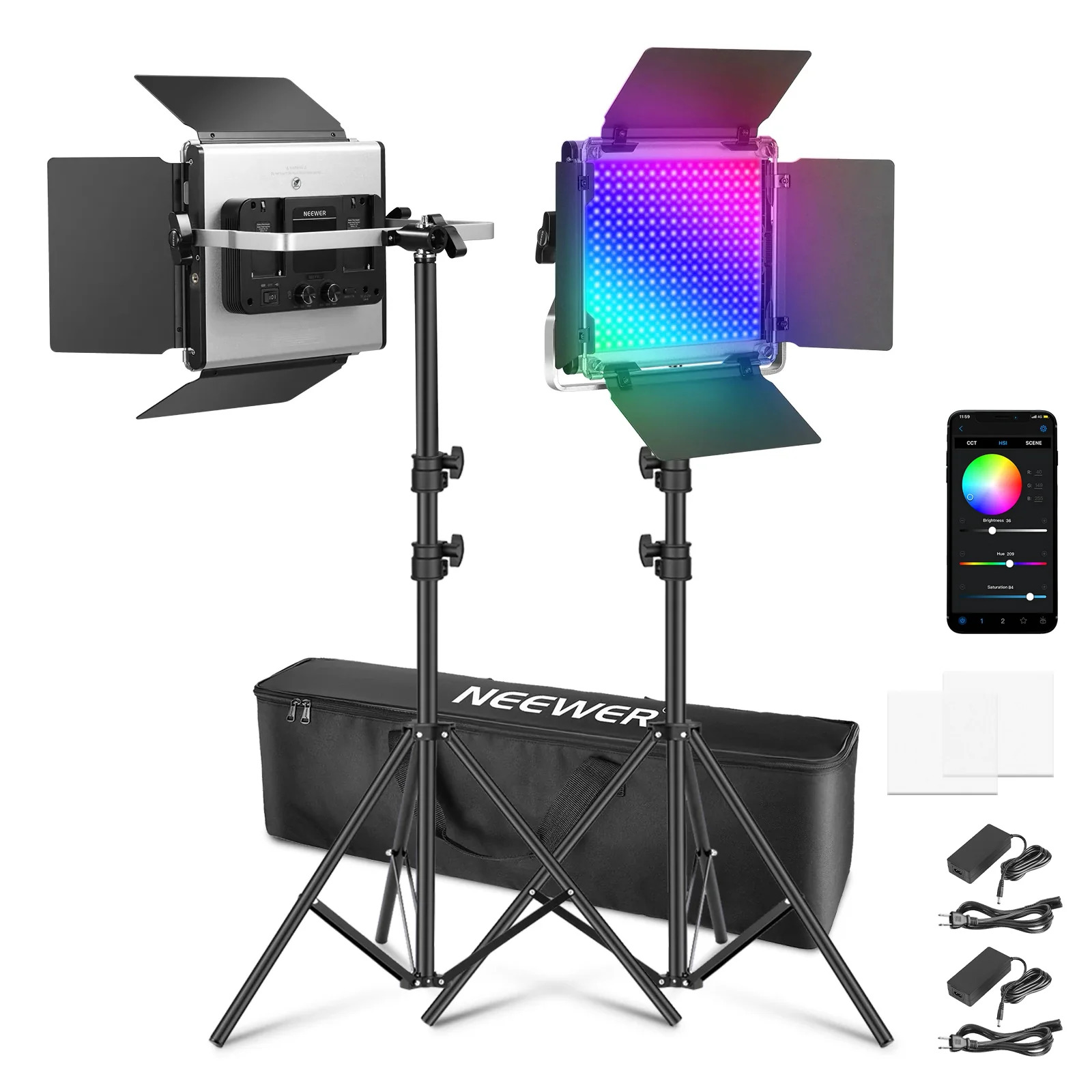 NEEWER 660 PRO II RGB LEDビデオライト 2灯セット